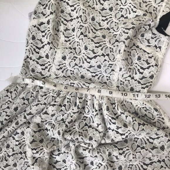 Aritzia Wilfred Talula Belgravia Lace Mini Dress Lined Back Zip Cap Sleeves Crew - Picture 8 of 16